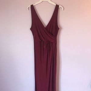 Maroon long Prom Dress